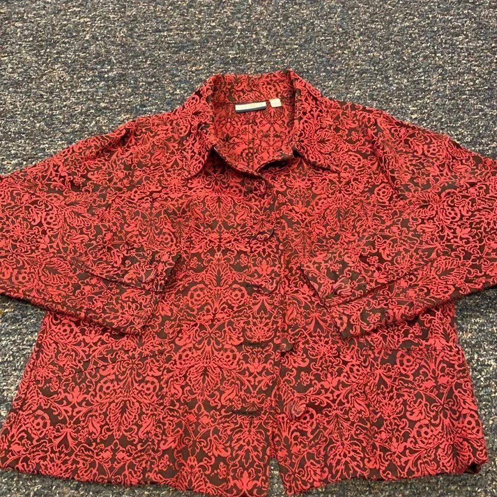 Croft & Barrowโred embroidered blazer sz. L